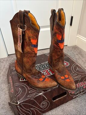 UVA Gameday Boots Embroidered Heeled Boots